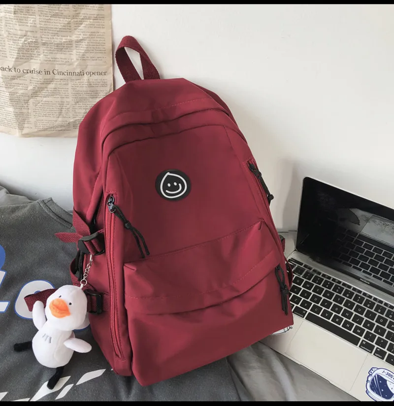High School College Simple Casual Fashion Schoolbag Female Junior High School Students Double Shoulder Hundred Backpack