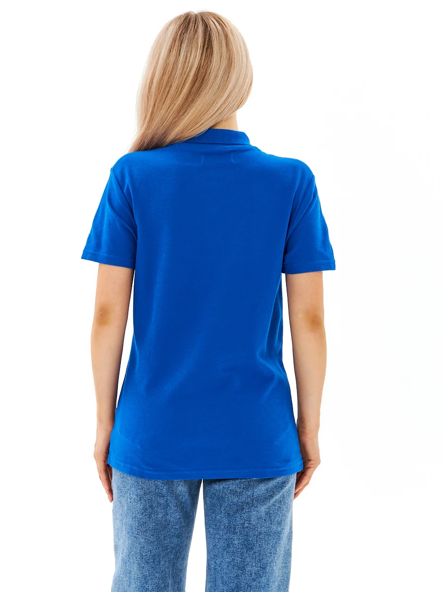 Поло женское классическое прямое хлопковое ROVELLO 2029/2 ярко-синий |