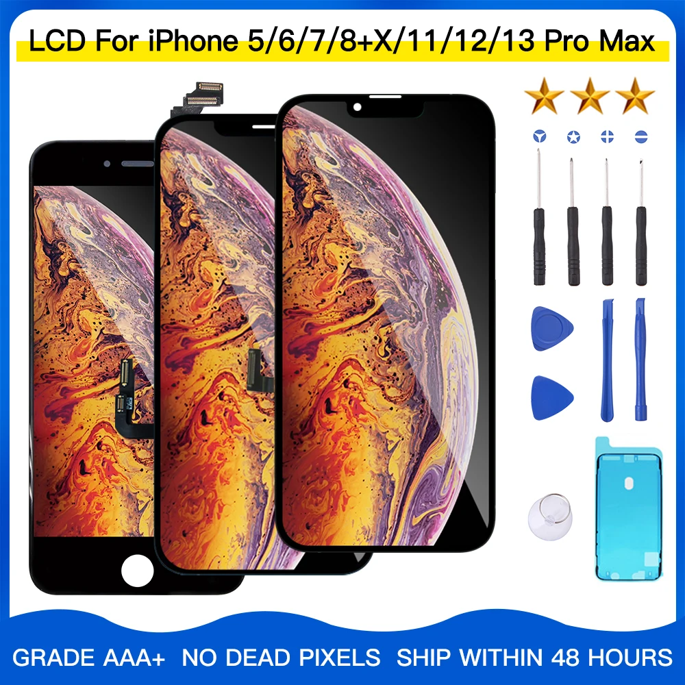 Оригинальный OEM ЖК-дисплей для iPhone 5S 6 7 8 6S Plus экран 3D сенсорный дигитайзер в сборе
