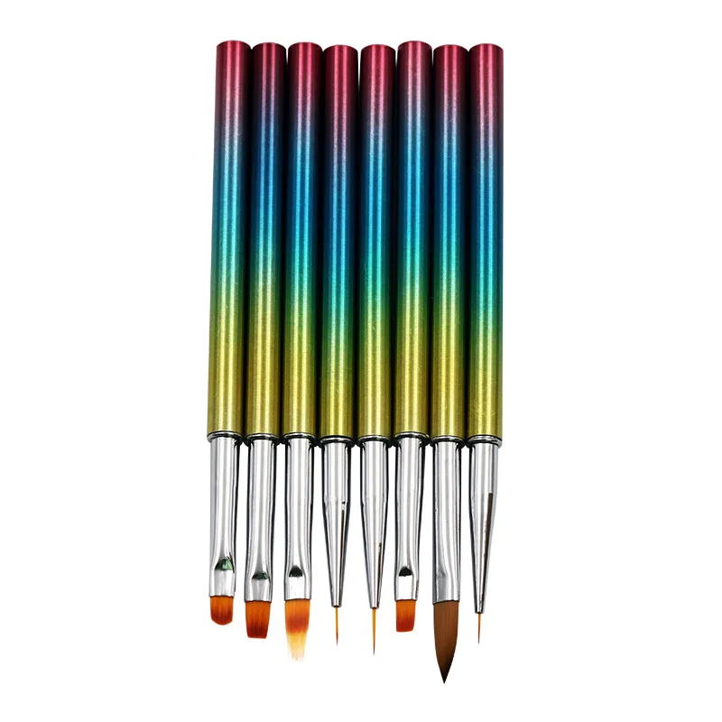 8Pcs Nail Brush Nails Art Dotting Pen Drawing Liner Supplies Brush UV Gel Painting Manicure Accessoires Tools