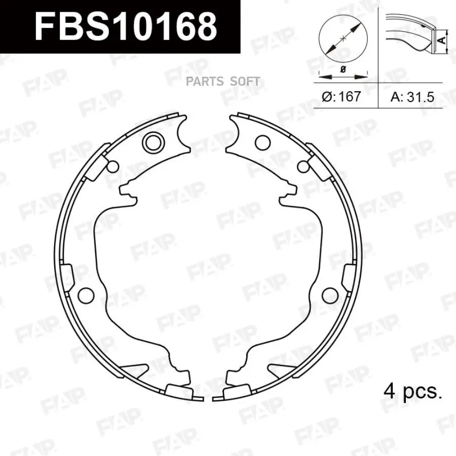 FAP FBS10168 КОЛОДКИ ТОРМОЗНЫЕ БАРАБАННЫЕ