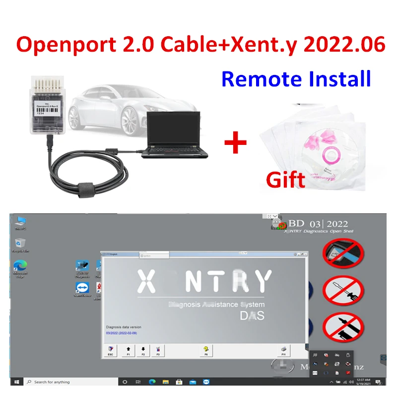 2022 Latest Xentry 2022.06 software with Tactrix Openport 2.0 Open Port J2534 Scanner Diagnostic Tool for Ben.z Cars Trucks