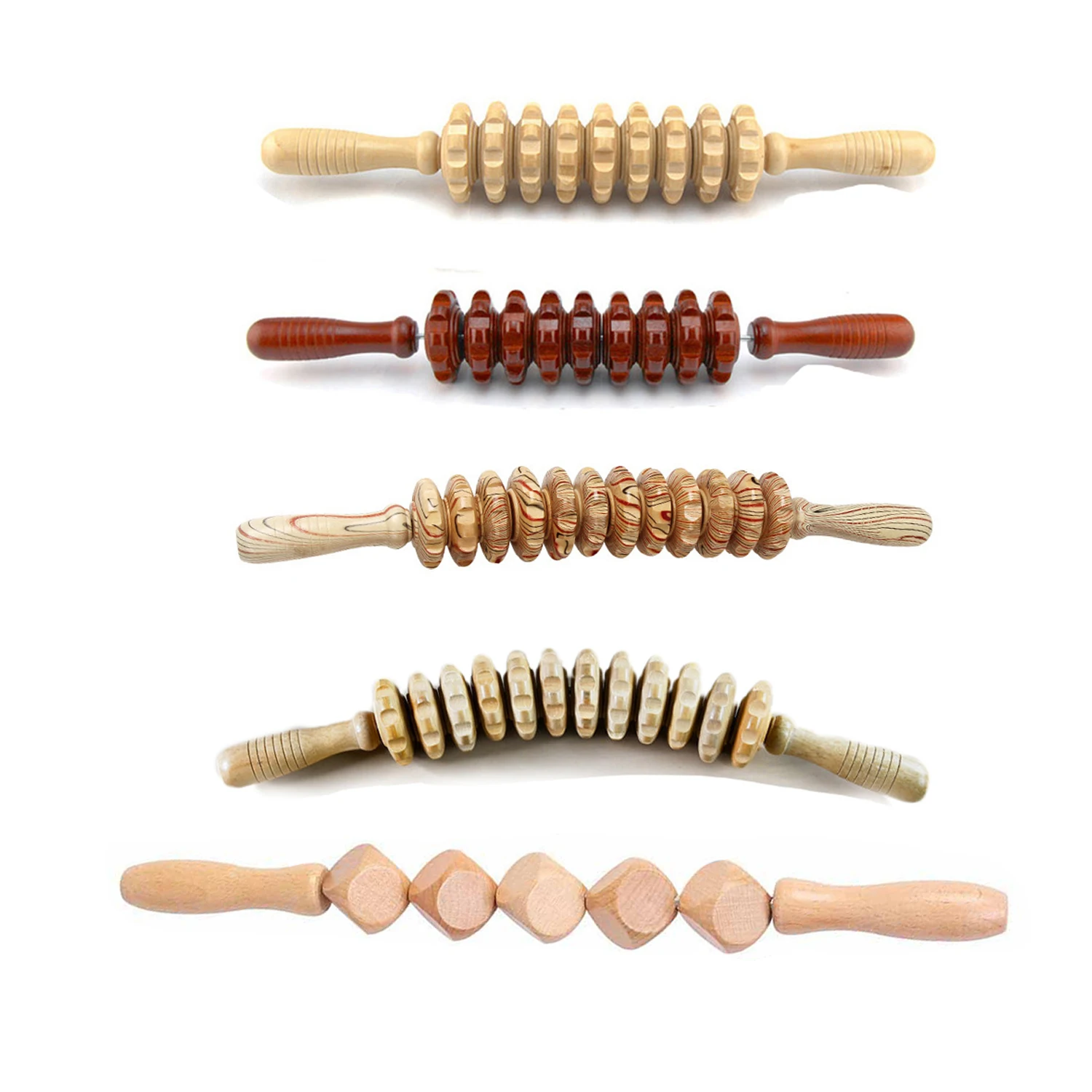 

1Pc Wood Slimming Scraping Guasha Tool Anti Cellulite Body Sculpting Massage Roller for Muscle Pain Relief Blood Circulation