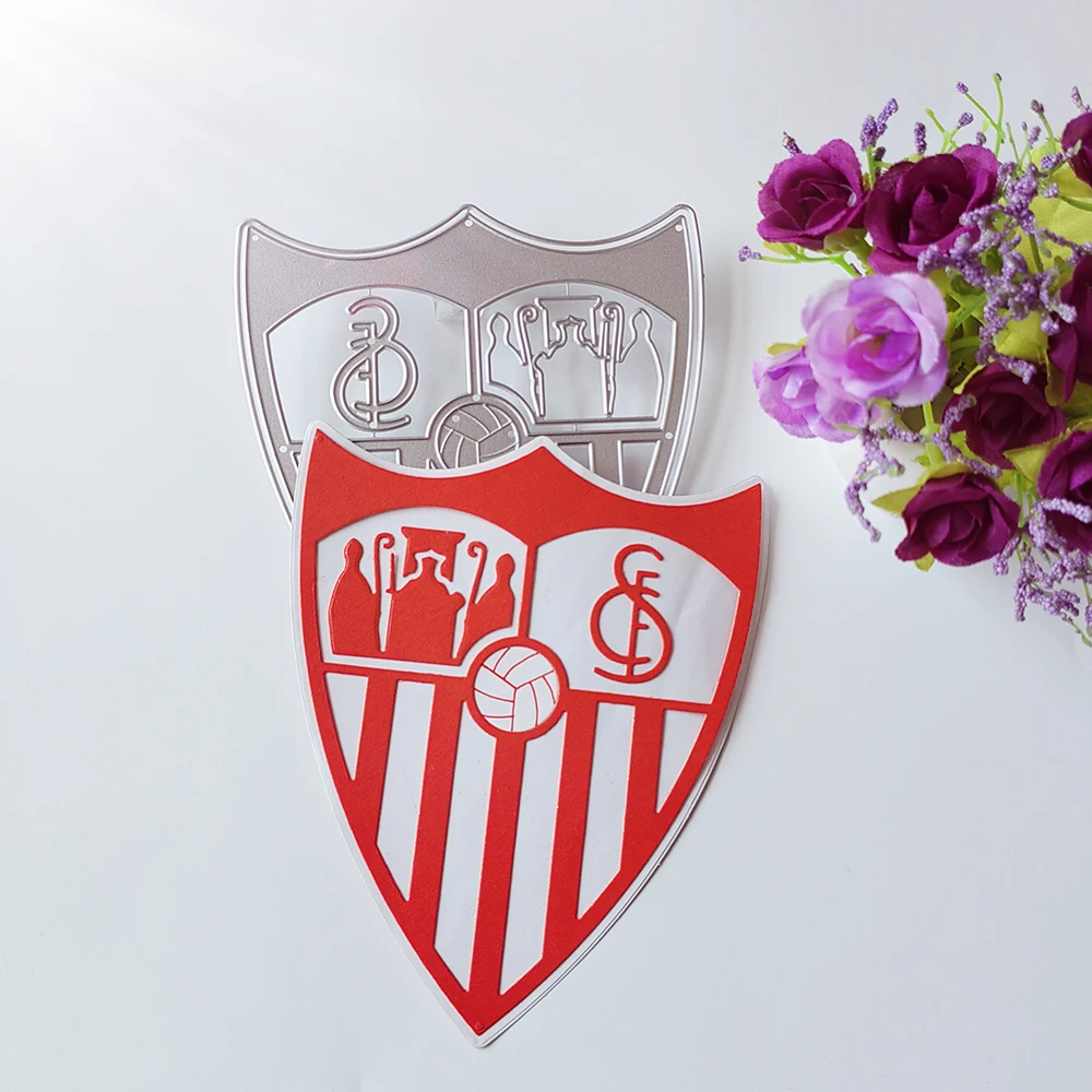 

Beautiful football team logo die- cutting dies scrapbook decoration embossed photo album decoration card making DIY crafts