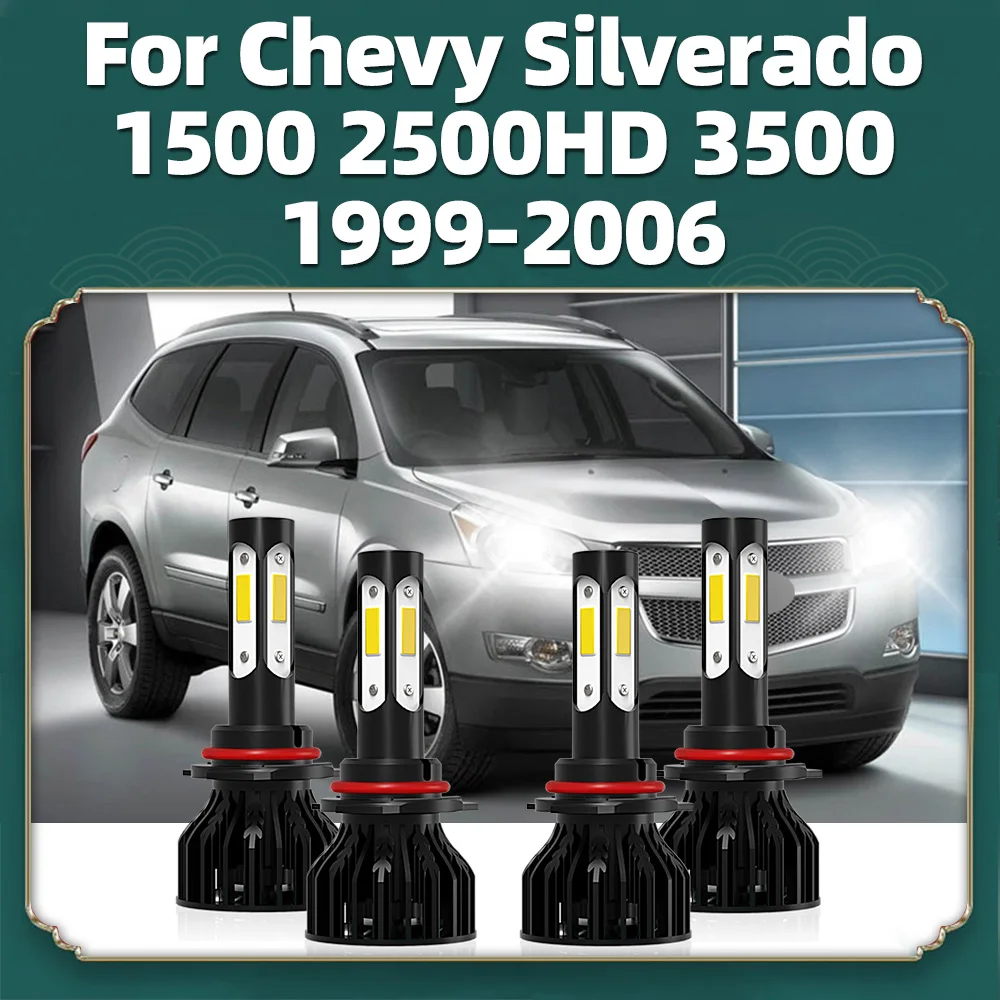 2/4 шт. светодиодные лампы для Chevy Silverado 1500 2500HD 3500 1999-2006 авто турбовентиляторы