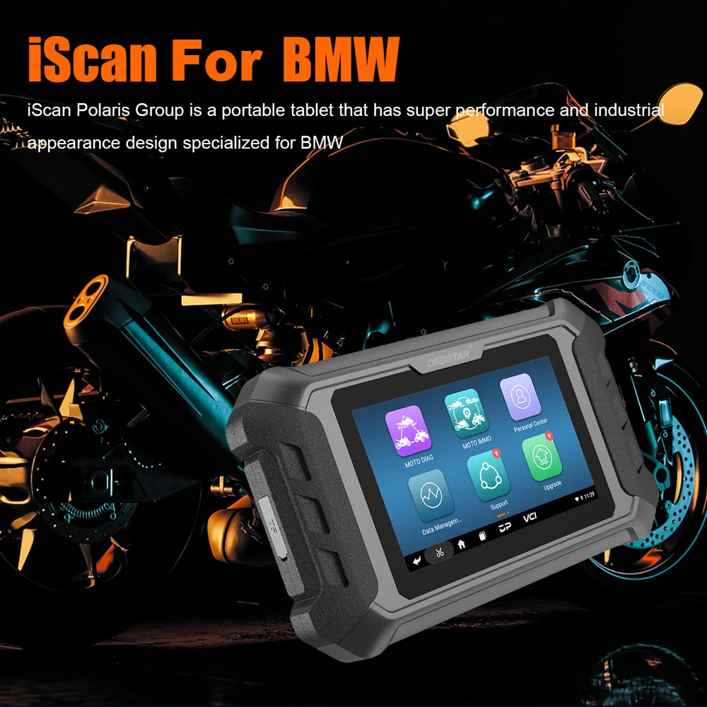 Фото Диагностический сканер OBDSTAR iScan для мотоциклов BMW, инструмент IMMO, программатор ключей, чтение кодов, сброс дат, поддержка нескольких языков. №1