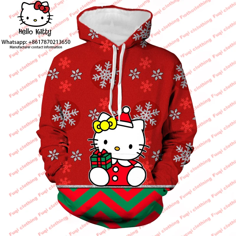 

Spring Hello Kitty Sweater 3d Anime Hello Kitty Clothes Loose Hoodie Japan Ladies Harajuku Long Sleeve Hoodie