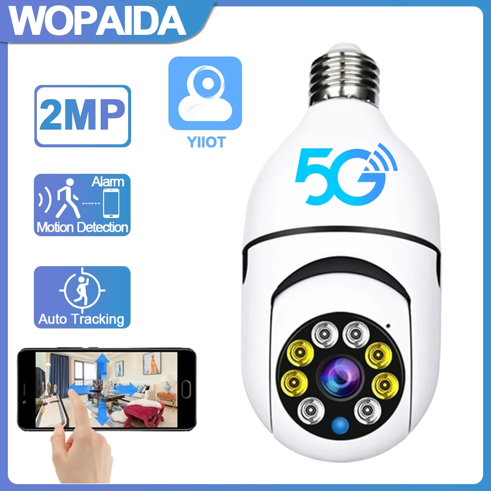 Продажа Камера наблюдения с лампочками E27, 1080P, ночное видение, Wi-Fi, автоматическое отслеживание людей, 4-кратный цифровой зум, видеокамера наблюдения...