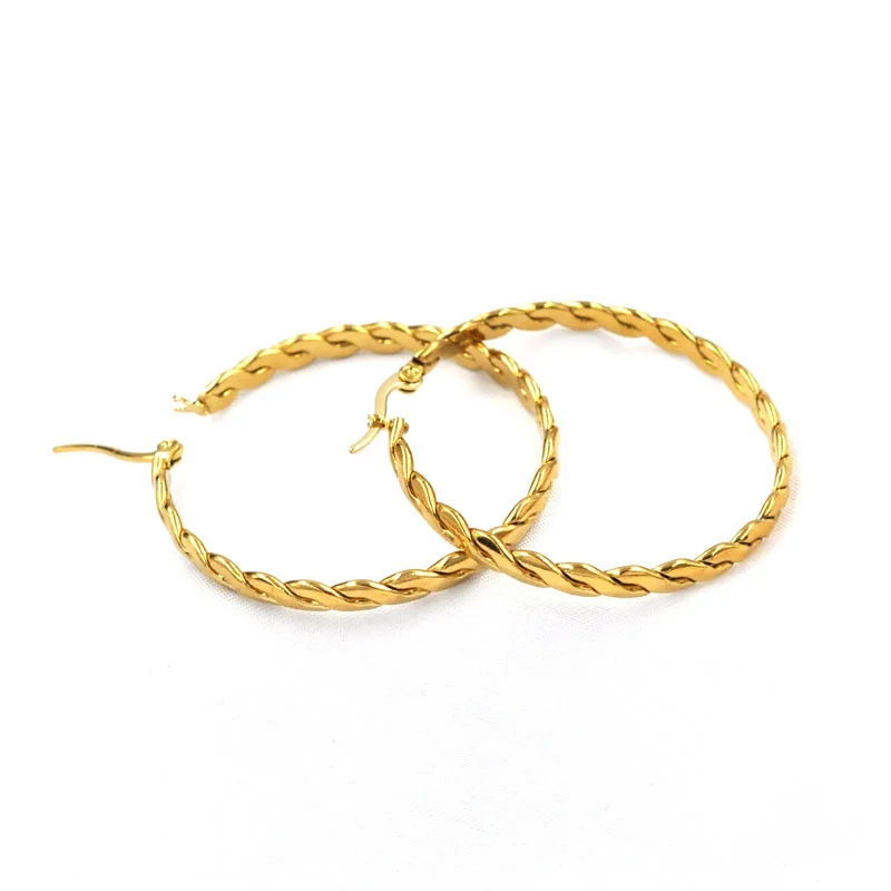 Новые популярные позолоченные металлические круглые серьги FYSARA с S-образной