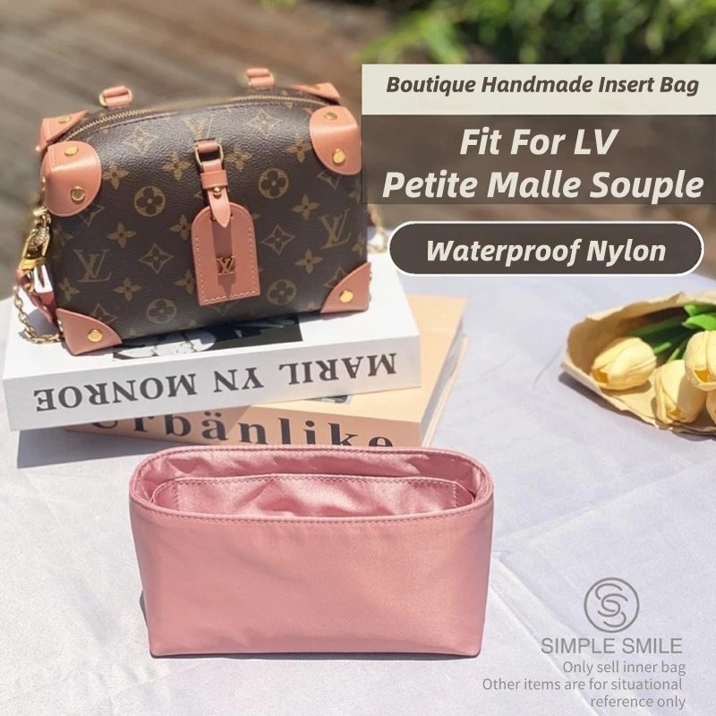 

For LV Petite Malle Souple Make up Organizer Felt Cloth Handbag Insert Bag Travel Inner Purse Portable Cosmetic Bags