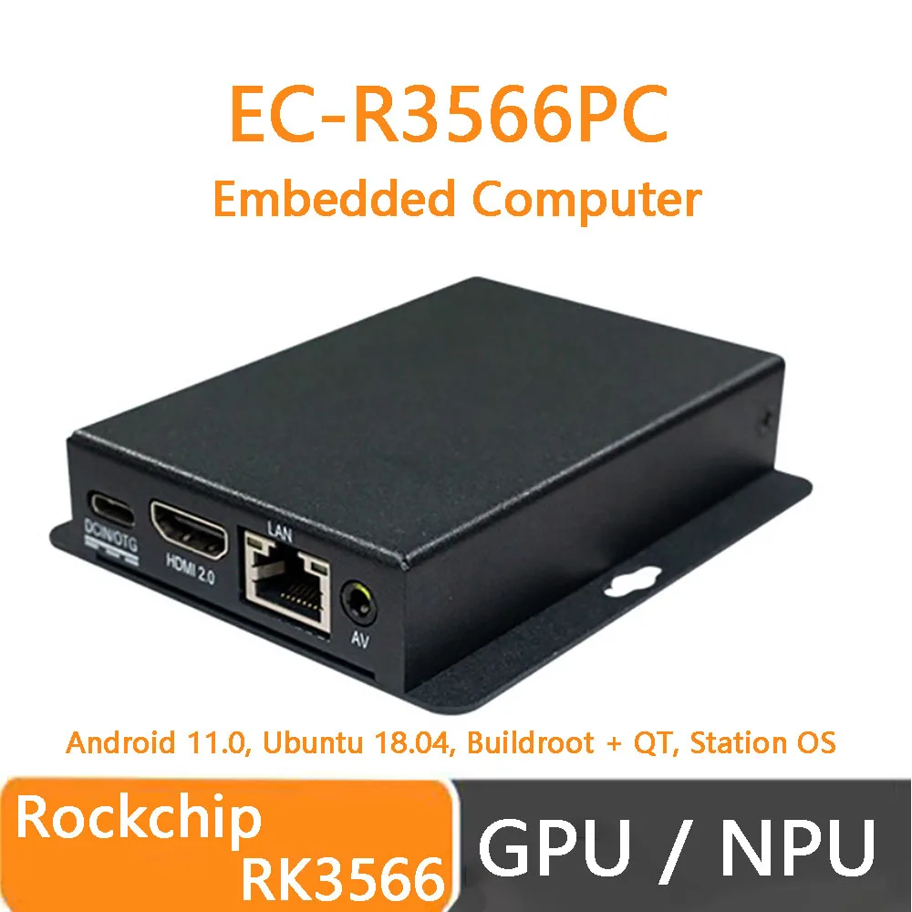 EC-R3566PC Embedded Computer RK3566 Quad-Core 64-Bit Processor 4K GPU VPU NPU M.2 Interface Android Ubuntu Large RAM