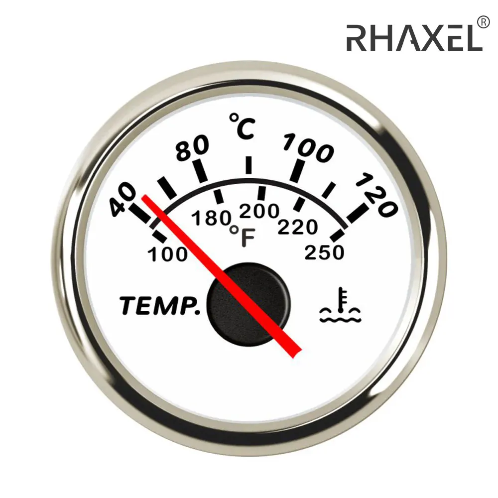 

RHAXEL Water Temp Gauge Meter 40-120 Celsius 9-32V with Red Backlight 52mm for Car Motorcycle