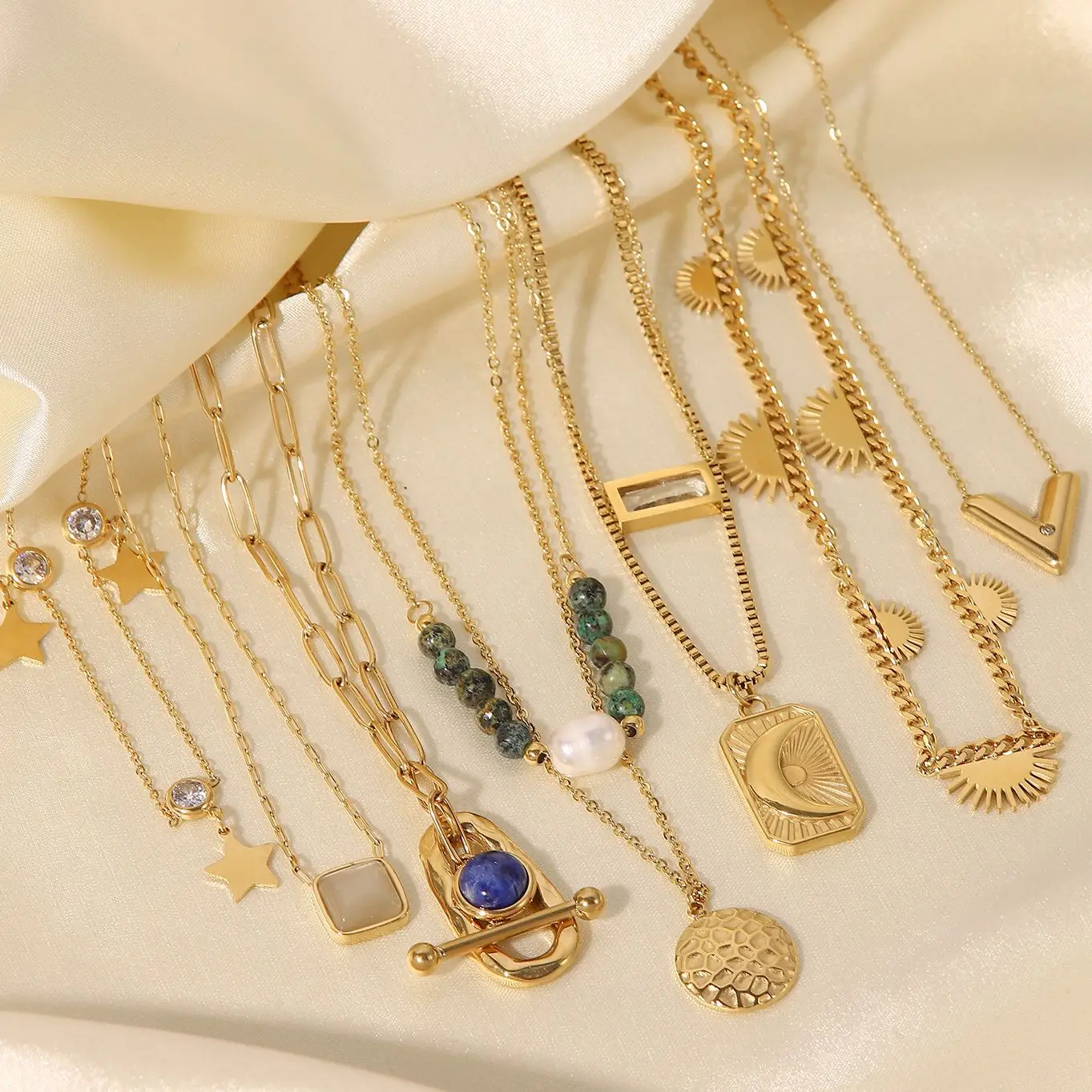 Ожерелье Uworld из нержавеющей стали с подвеской водонепроницаемый двухслойный