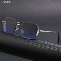 luxury rimless punk sunglasses women 2022 brand designer polygon sun glasses for men retro steampunk metal frame eyewear uv400