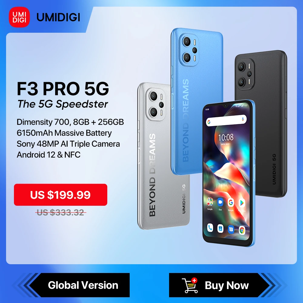 

Смартфон UMIDIGI F3 Pro, Android, 700 дюйма, 8 + 256 ГБ, 6,58 мАч