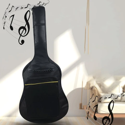 40/41 дюймов сумка для гитары с двойными ремнями, толстый рюкзак с подкладкой для акустического регулируемого плечевого ремня, рюкзак для гитары, бас