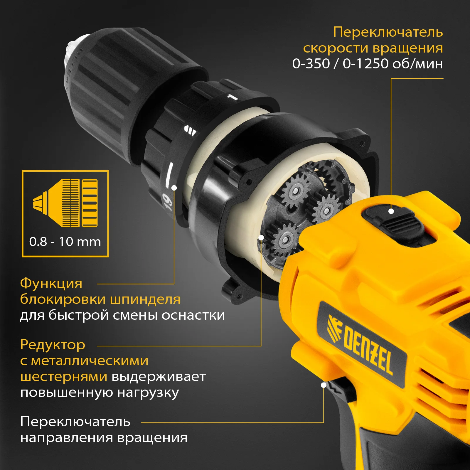 Дрель-шуруповерт аккумуляторная CDL-IB-14-02 Li-Ion 14 В 1.5 А*ч 2 аккумулятора | DENZEL 26112 Мир