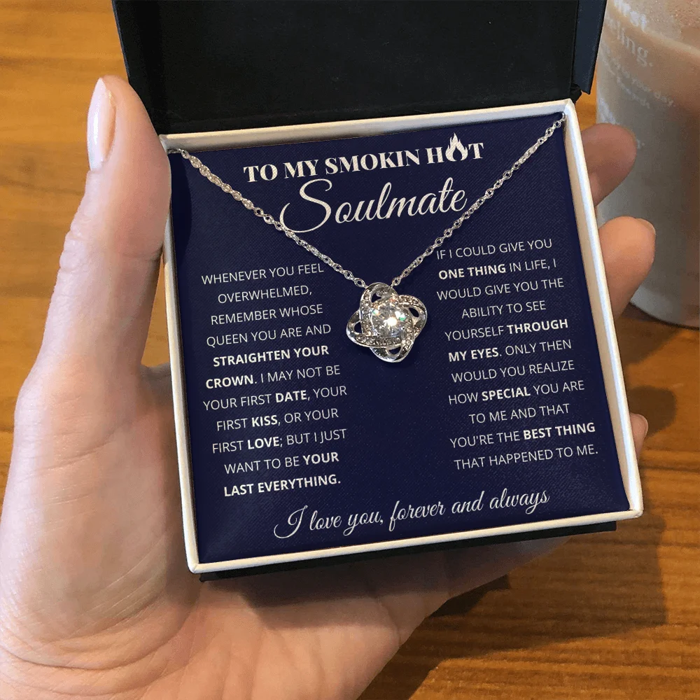 I Love You Knot Fashion Necklace To My Wife Gift 2022 Girls Women Girlfriend Necklaces Gifts with Wood Box