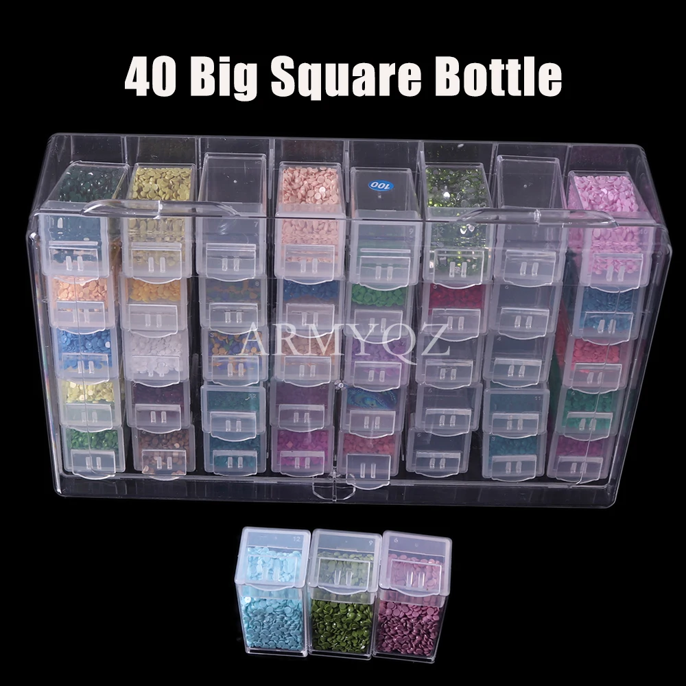 40 Square Grids Diamond Painting Storage Box Portable Bead Storage Large Container 5d Stone Diamond Embroidery Accessories Tools