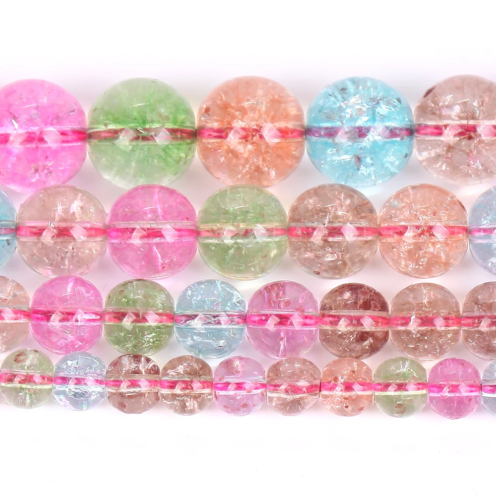 Бусины из натурального камня sonow потрескавшийся кристалл круглые бусины