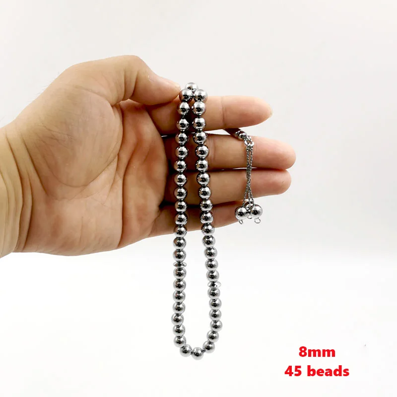 Металлические бусины Tasbih 45, Тайваньская технология обработки, без выцветания, мусульманские бусины, браслет, Исламский подарок, четки (art.: 3920bf583ab89) - 3920bf583ab89