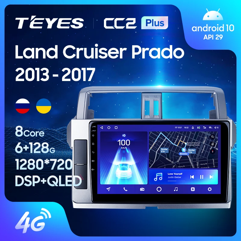 TEYES Тиайс CC2L и CC2 Plus Штатная магнитола For Тойота Ленд Крузер Прадо Toyota Land Cruiser Prado 150
