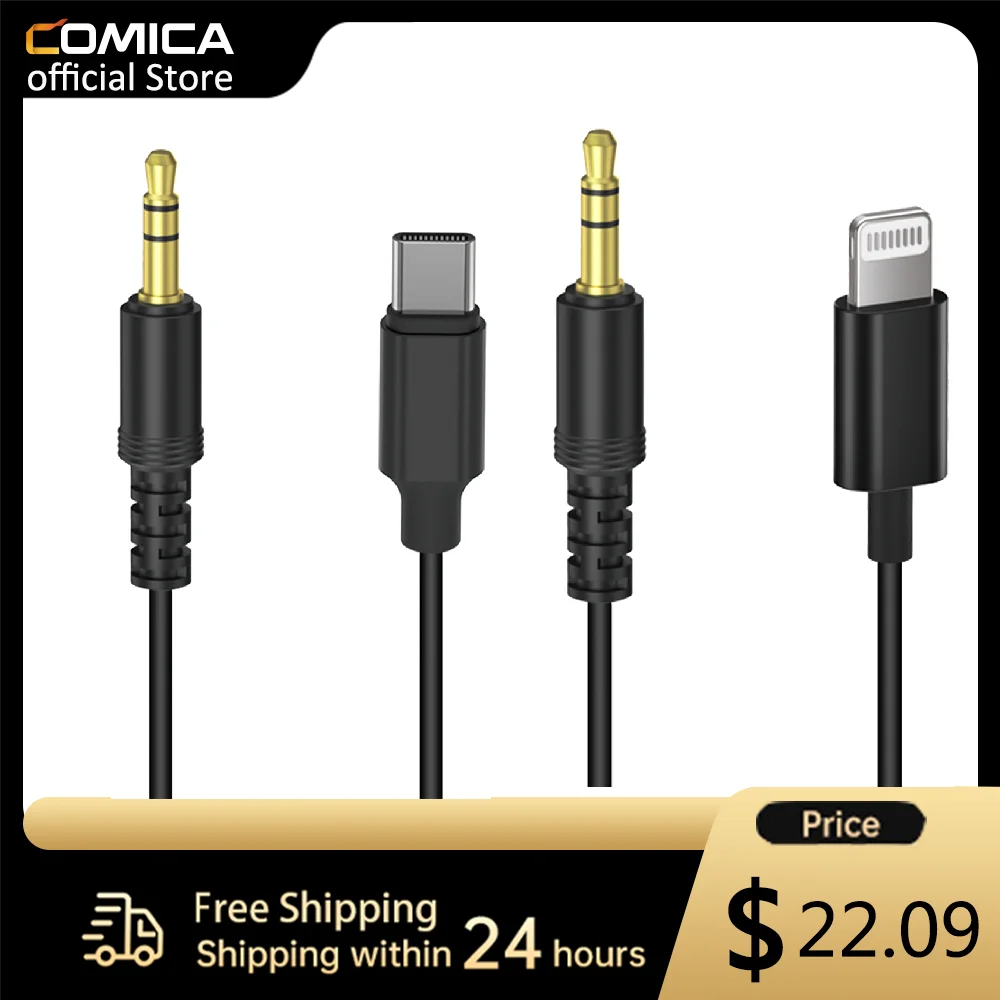 Comica CVM-D-SPX 3,5 мм TRS-USB C аудиовыходной кабель 3,5 мм TRS-Lightning аудиоадаптер для беспроводного микрофона WS50 BoomX-D BoomX-U