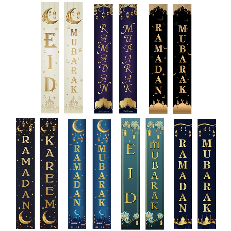 

Ramadan Decoration 30x180CM Eid Mubarak Door Banner Ramadan Kareem For Islamic Muslim Festival Party Door Curtain Eid Al Adha