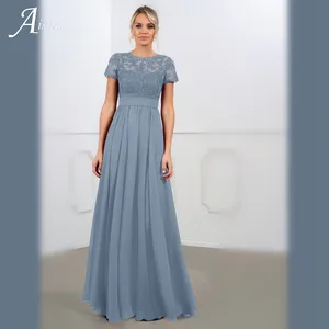 Delicate Embroidery Wedding Guest Gowns High Quality Summer Chiffon Mother of the Bride Dresses Grac