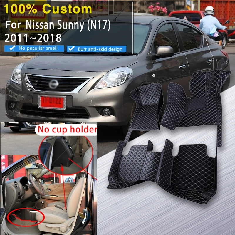 

Коврики для Nissan Almera Sunny N17 2011-2018, водонепроницаемые защитные коврики для салона автомобиля, автомобильные коврики, полный комплект автомобил...