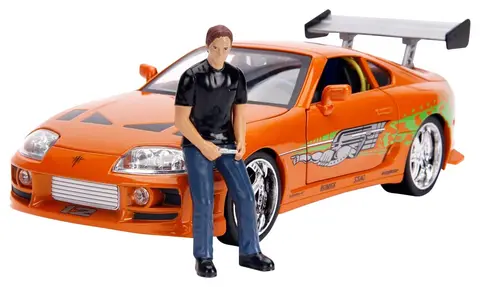 Jada Toys Форсаж 1995 Toyota Supra оранжевая с подсветкой Брайан
