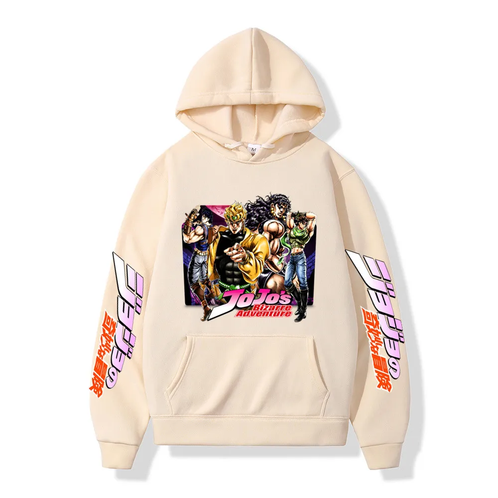 

NEW Anime JoJo's Bizarre Adventure Men Hoodies Fleece Sweatshirts Harajuku JoJo Print Hip Hop Streetwear Pullover Hoodie Male