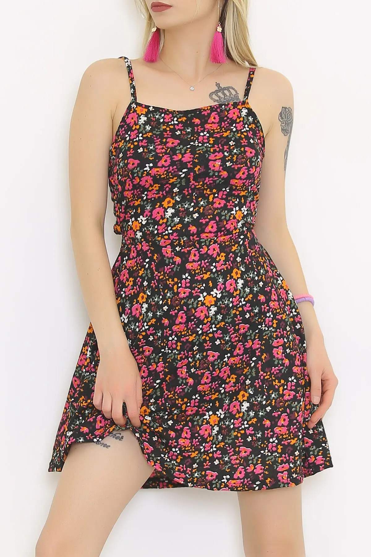 

Women's Purple Back Gusset Askılı Lycra Mini Summer Casual Dress New Season Free Shipping