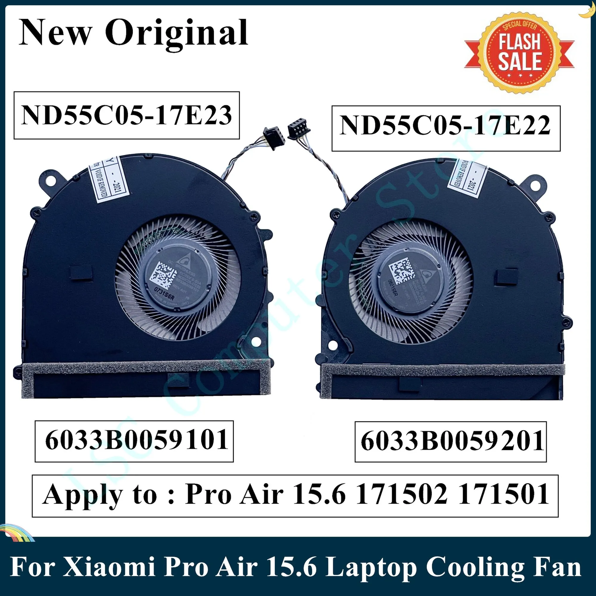 LSC новый оригинальный для Xiaomi Pro Air 15 6 171502 171501 CPU GPU охлаждающий вентилятор ноутбука