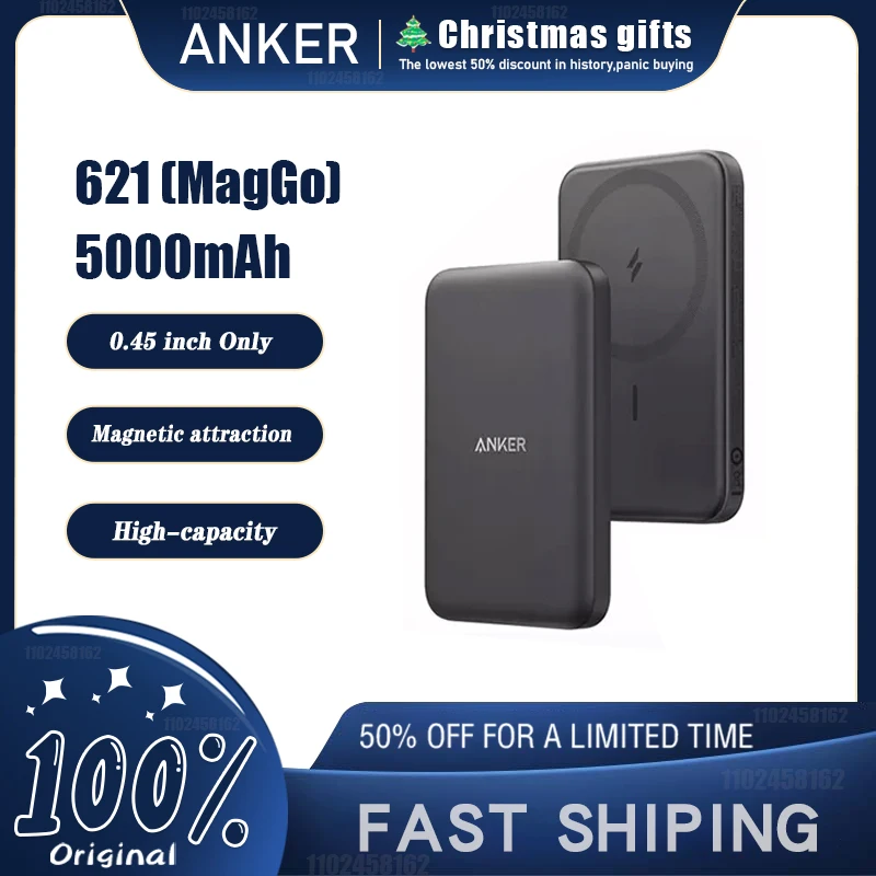 

Anker (MagGo) 621 Power Bank di Ricarica Wireless Magnetica Batteria, 5000mA Power Bank Portatile a Ricarica Rapida per iPhone14