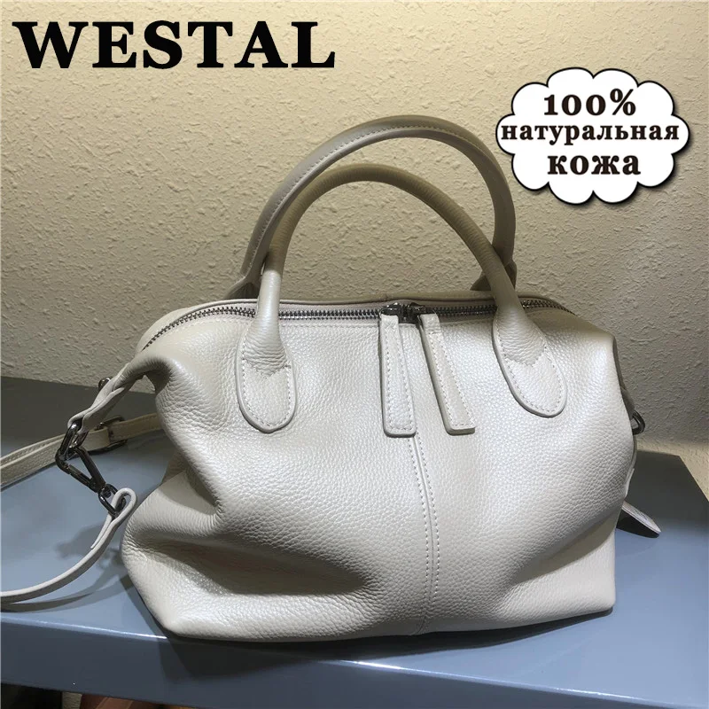 

WESTAL 2022 Fashion Women's Genuine Leather Handbag Cowhide Leather Ladies Tote Bag Casual Crossbody Bag Shoulder Bags For Women