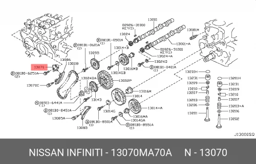 13070MA70A NISSAN / INFINITI Натяжитель цепи F24M ZD30DDTI |