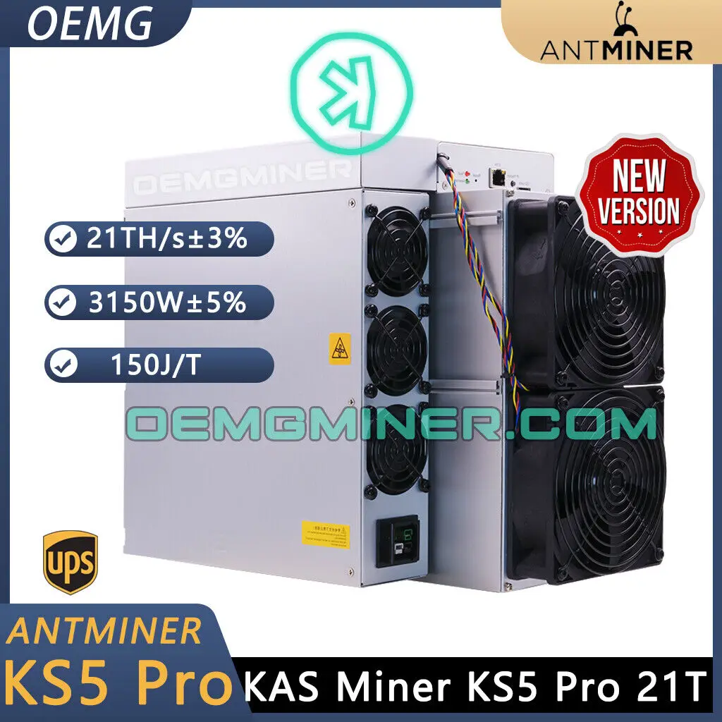 КУПИТЬ 5 ПОЛУЧИ 3 БЕСПЛАТНО Bitmain Antminer KS5 pro 21T 3150 Вт Kaspa Crypto Kas Miner с блоком питания