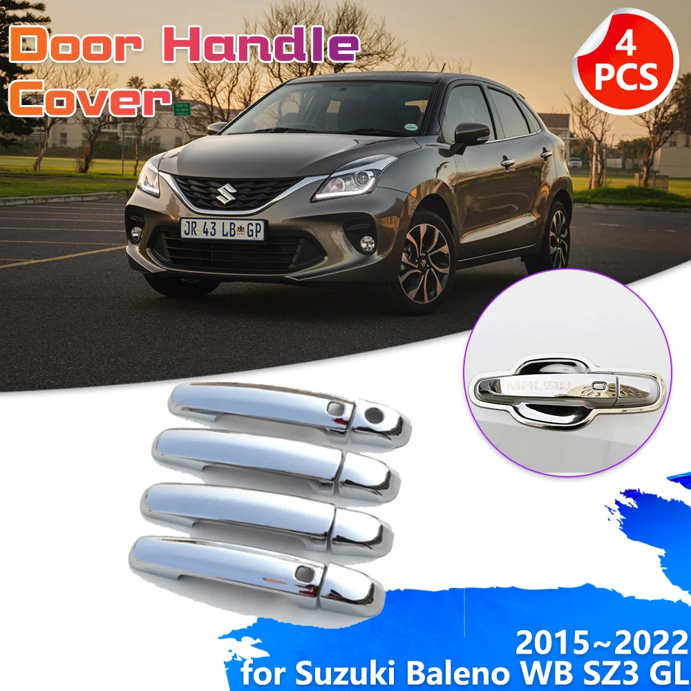 

Car Chrome Carbon Fiber Door Handle for Suzuki Baleno WB SZ3 GL MK1 2015~2022 ABS Decoration Cover Trim Sticker Cap Accessories