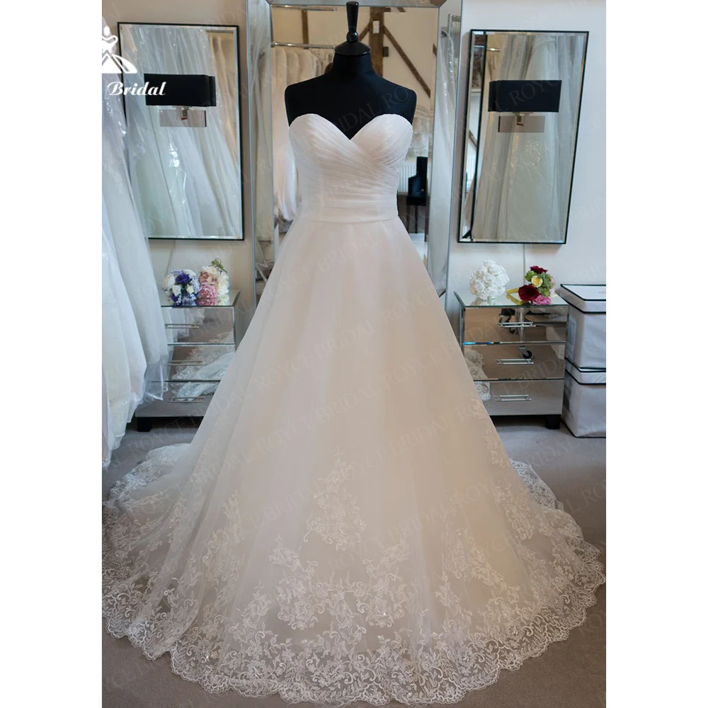 

Classic Tulle Widding Dresses Open Back Sweetheart Bridal Gowns 2023 Boho A Line Party Dress Court Train vestidos de novia