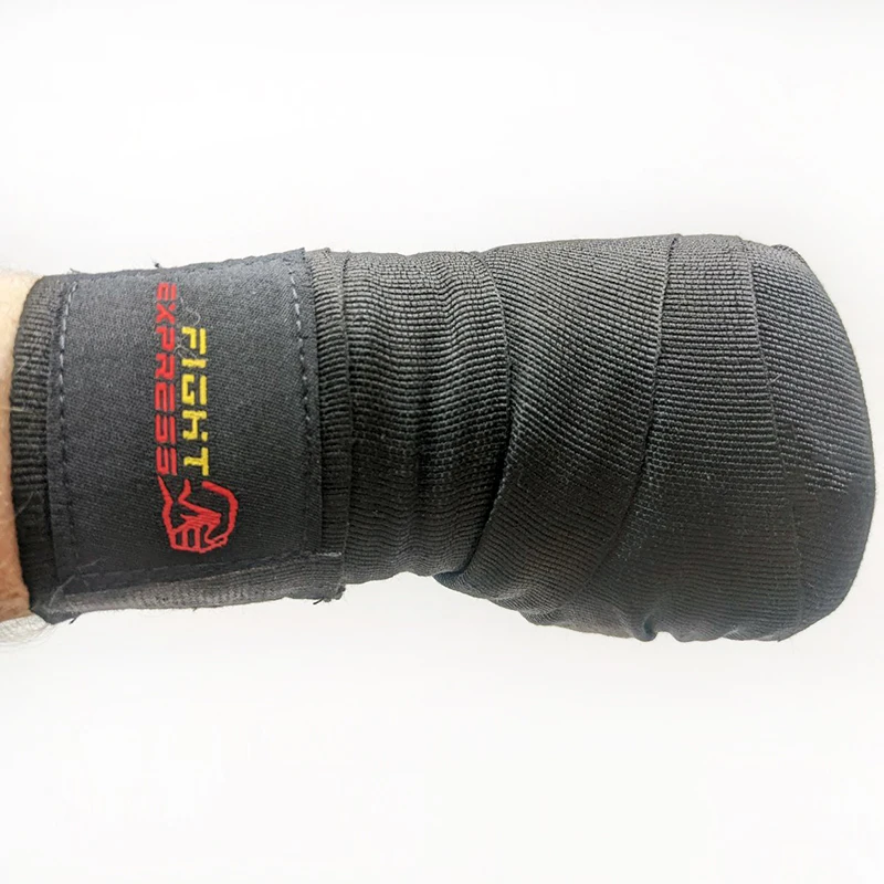 Боксерские бинты 4 5 метра FIGHT EXPRESS эластичные черные для защиты рук и костяшек