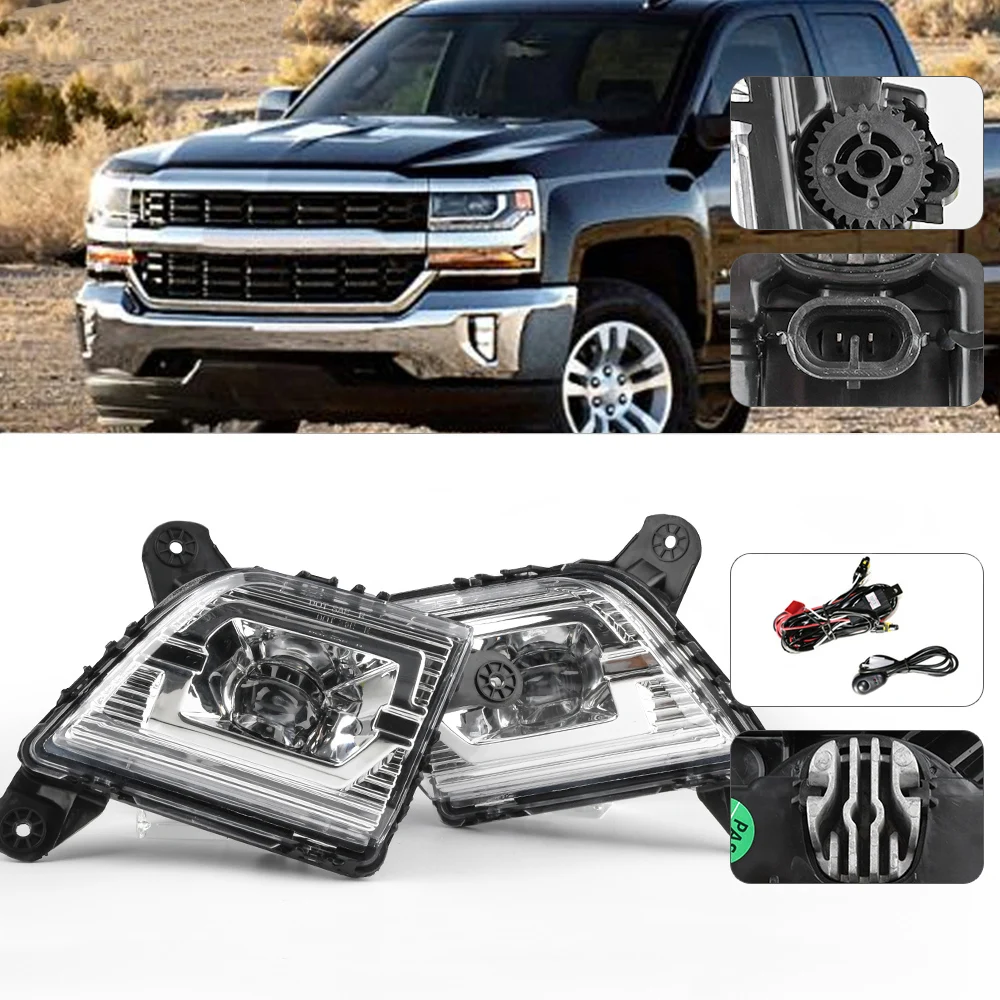

LED Fog Lights Lamp With Switch Wirting Kit For 2019 2020 Chevy Silverado