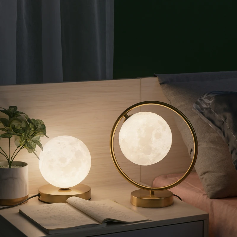 Modern Moon Star Glass Lamp Shade Reading Table Lamp Living Room Bedroom Bathroom Furniture Decoration Fashion Night Light