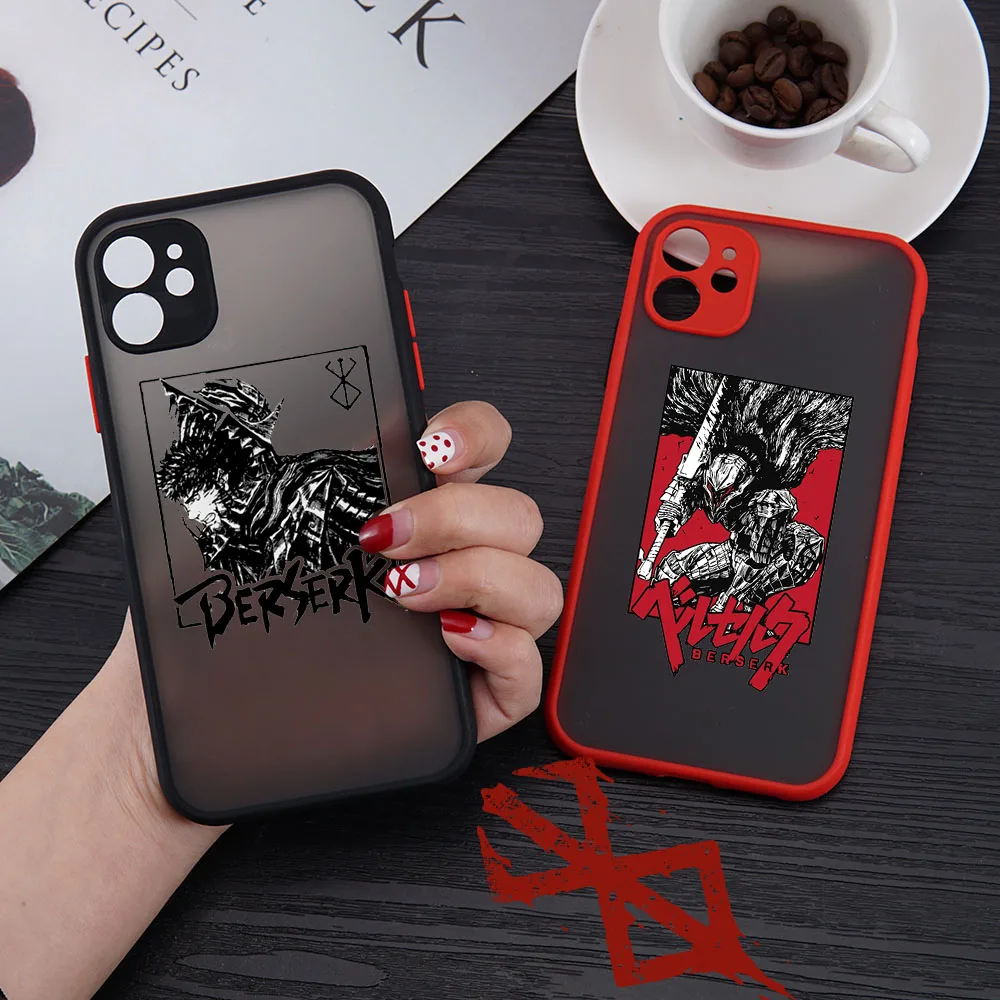 Прозрачный чехол Berserk для телефона с аниме-рисунком iphone 11 12 13 7 8 plus mini x xs xr pro max