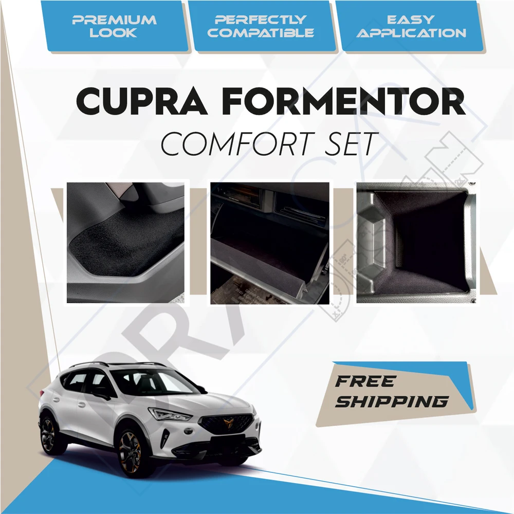 

For Cupra Formentor Comfort Set , Storage Compartments Anti-Vibration Soundproofing Coating, Self-Adhesive Perfectly Matched Laser Cut,Easy Application,Long lasting,Resistant,Car-Specific Accessory