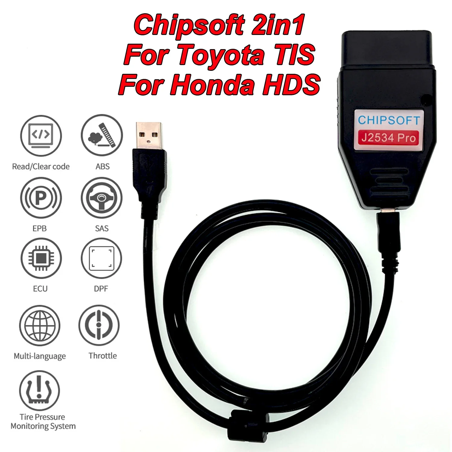 Фото Chipsoft J2534 Pro ChipLoader 1,97,7 для Toyota TIS Techstream 2 в 1, сканер, автомобильный диагностический инструмент J2534, сканер OBD для программирования №3