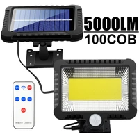 100cob solar outdoor lights motion sensor 3 lighting modes with 16 4ft cable solar powered flood light for indoor yard garden