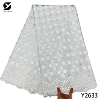 latest cotton nigerian whitelace fabric high end lace 2022 swiss voile lace fabric embroidered african lace for wedding y2633