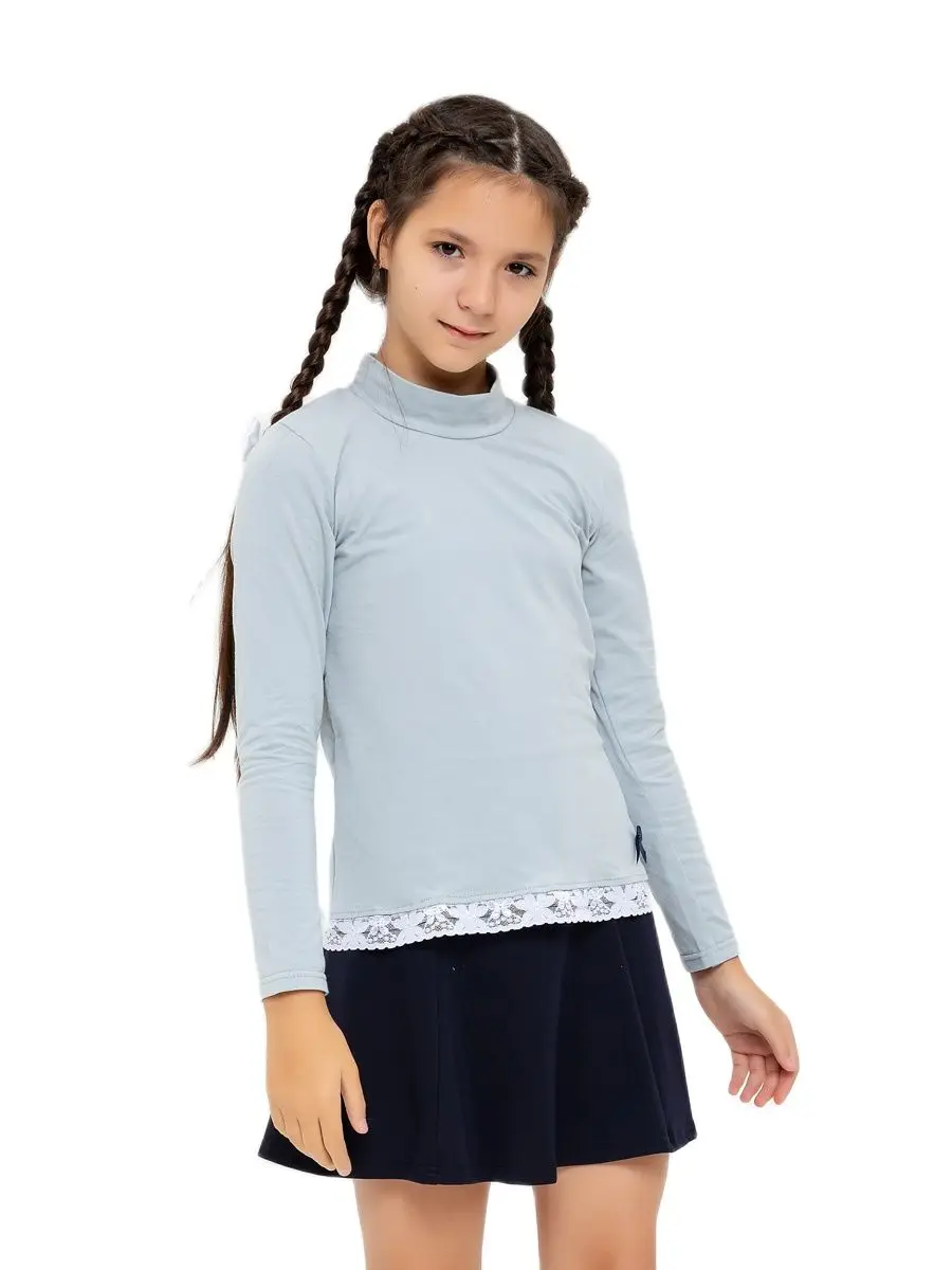 Водолазка для девочки Детская водолазка школы (62% хлопок 30% пэ 8% лайкра) 4750074 -