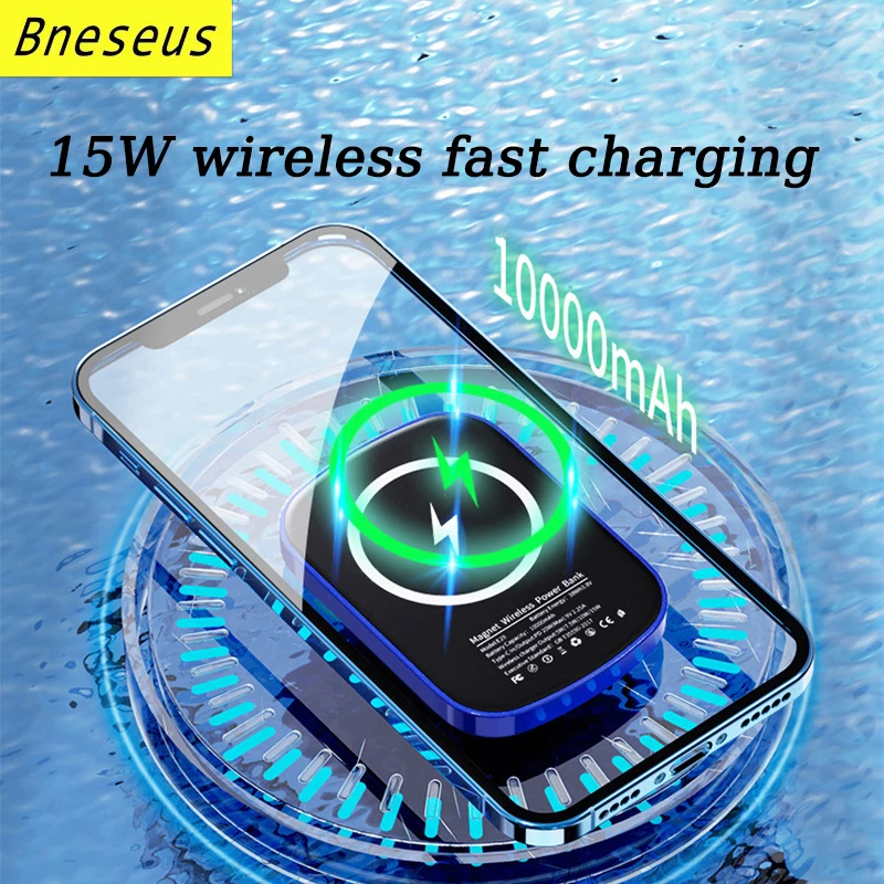Mini 10000mAh Magnetic Power Bank Wireless External Auxiliary Battery For iPhone 12 13 14 Macsafe Charger Portable Powerbank